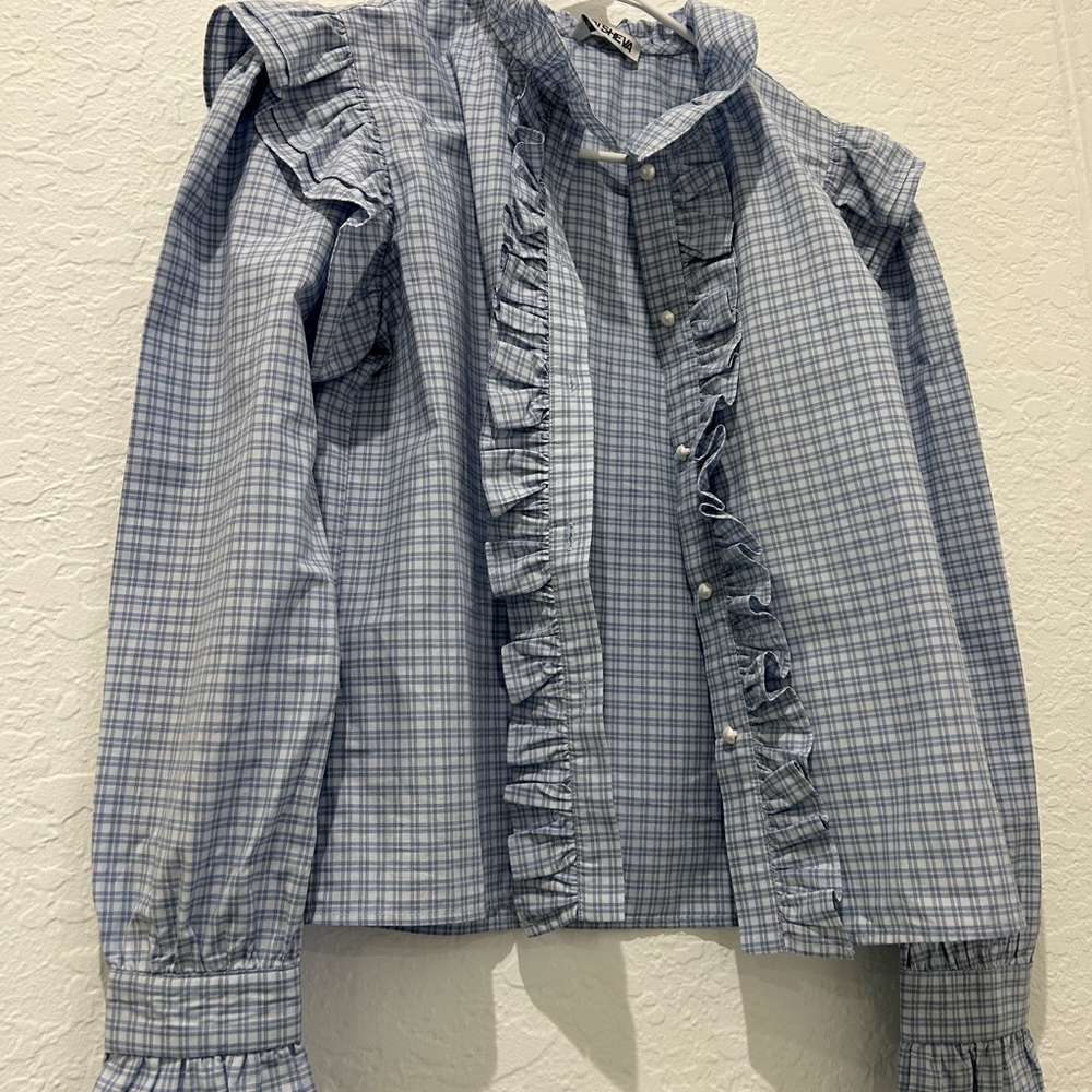 ⬇️PRICE⬇️ 
BATSHEVA • Women’s Long Sleeve Plaid Shirt • size 6 • - Picture 11 of 11